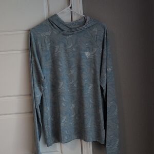 Columbia Blue Camo Long-Sleeve Hooded Performance Shirt